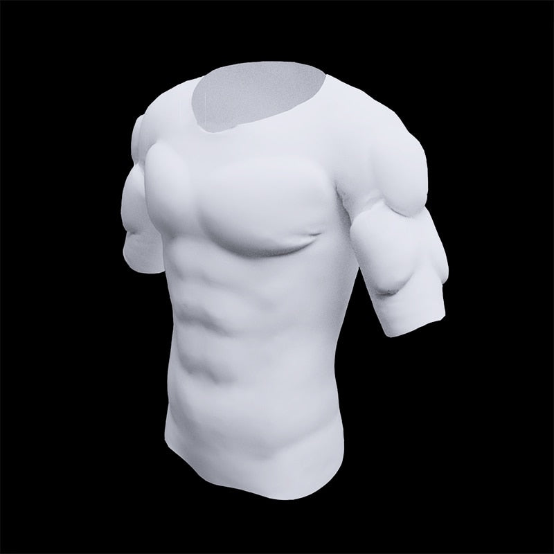  Fake Muscle Suit Compression Padded Underwear Men's T
