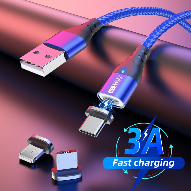 GTWIN Magnetic Cable Micro Type C USB Magnetic Charging Cables Magnetic Charger For iPhone Samsung Huawei Xiaomi Quick Charge