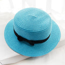 Simple hat ladies casual panama hat ladies brand ladies flat brim bowknot straw hat girl sun hat  cap