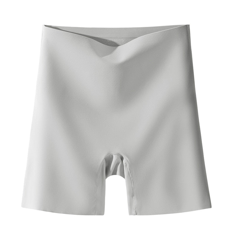 Flarixa Women Seamless Shorts Safety Pants High Waist Large Size Ice Silk Boxer Panties Anti Friction Skirt Shorts