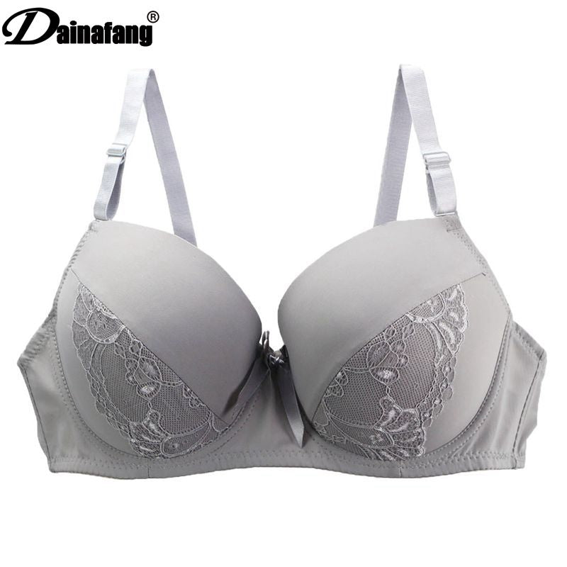Women's Plus size bra 38 / 85-44 / 100D Push up large size thin section 3/4  cup adjustment type women's underwear lace sexy gathered no steel ring bra