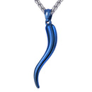 U7 Italian Horn Necklace Amulet Gold Color Stainless Steel Pendants & Chain For Men/Women Gift Hot Fashion Jewelry P1029