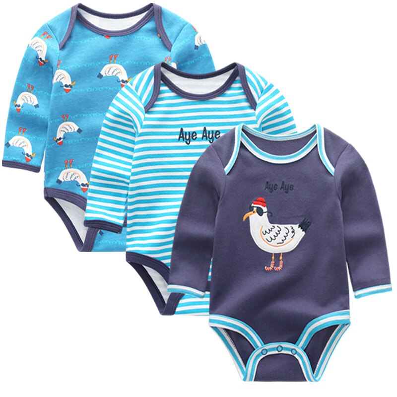 3pcs/lot long Sleeve Original Newborn Baby Bodysuit kids Clothing bebes Baby Boy Girl clothes set body suits