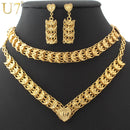 U7 Dubai Gold Color Fashion Jewelry Star &amp; Moon Necklace Set For Women Necklace Earrings Bracelet Jewelry Sets S453