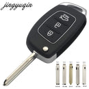 Jingyuqin HY15/HY20/TOY40 Flip Remote Key Shell Fob For Hyundai Solaris ix35 ix45 ELANTRA Santa Fe HB20 Verna Solaris 3 Buttons