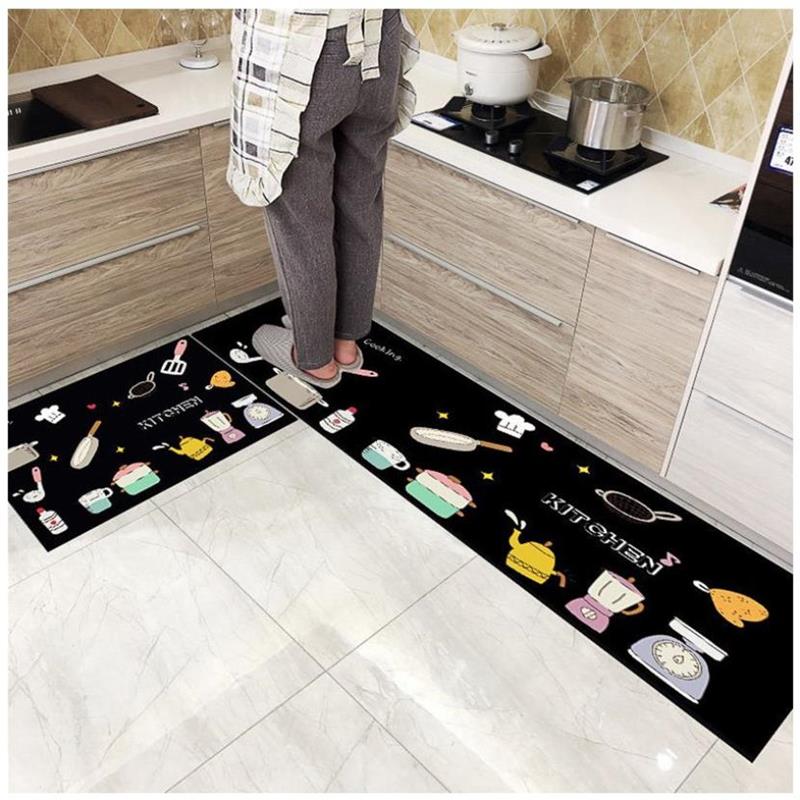 2in1 Set Shower/Kitchen/Bedroom Floor Mat Waterproof Quick Drying Non-slip  40x60cm Pvc