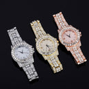 Hip Hop Luxury Mens Iced Out CZ Baguette Waterproof Watches Date Quartz Wrist Watches With Micropave Alloy Watch For Men Jewelry