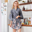 Fashion Women Mini Kimono Robe Lady Rayon Bath Gown Yukata Nightgown Sleepwear Sleepshirts Pijama Mujer Size M-XXL
