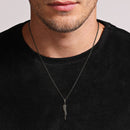 Vnox Horn Necklaces for Men Women, Casual Stainless Steel Waved Pendant, Simple Basic Girls Boys Neck Collar Jewelry