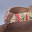 New Fashion Style Women Slippers Med Heel 4.5 cm Flip Flops Beach Wedge Sandals Rainbow Strap Platform Wedge Shoes