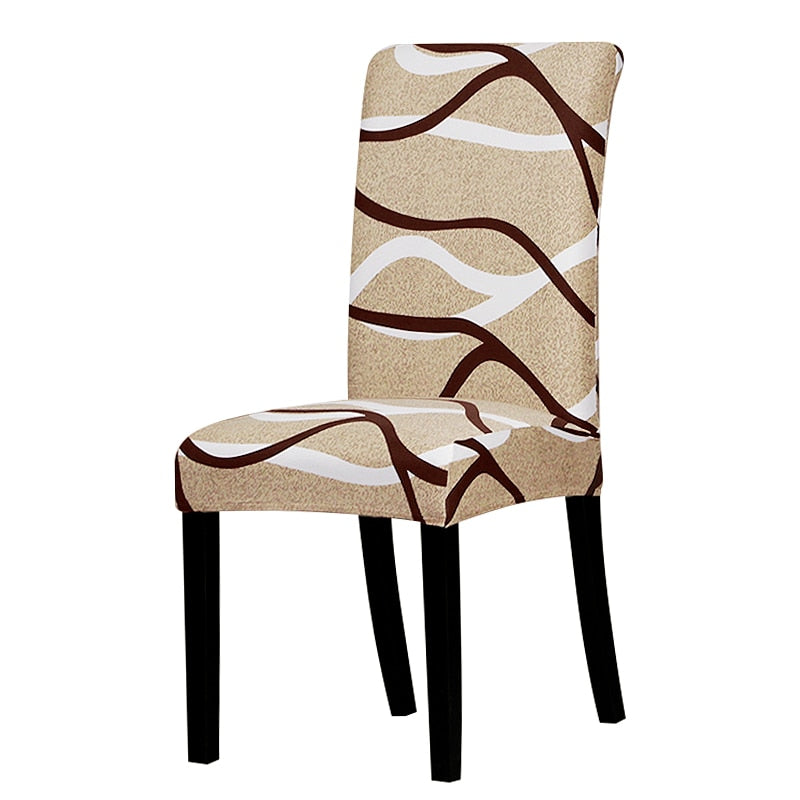 Printed Stretch Chair Cover Big Elastic Seat Chair Covers Office Chair Slipcovers Restaurant Banquet Hotel Home Decoration