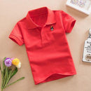 New Boys Short Sleeve Polo Shirt 2-11y Children Lapel Solid Color Clothes Kids Cotton School Uniform Polo Shirts Out