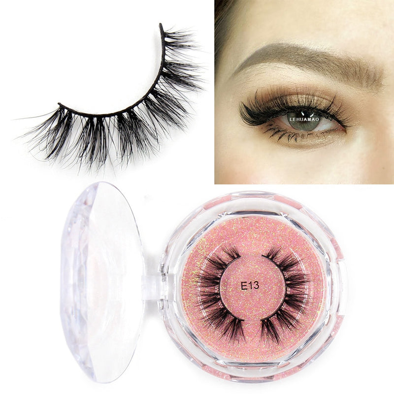 LEHUAMAO Makeup Eyelashes 3D Mink Lashes Thick HandMade Fluffy Lashes Cruelty Free Volume Wispy Soft Lash Reusable False Eyelash