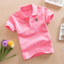New Boys Short Sleeve Polo Shirt 2-11y Children Lapel Solid Color Clothes Kids Cotton School Uniform Polo Shirts Out