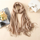 Solid Color Soft Women Scarf Cashmere-like Scarves Lady Thin Shawls Wraps Pashmina Femal Hijab Headband