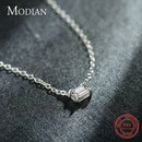 Modian Genuine 925 Sterling Silver Fashion Charm AAA Zirconia Pendant Necklace For Women Silver Female Necklaces Fine Jewelry