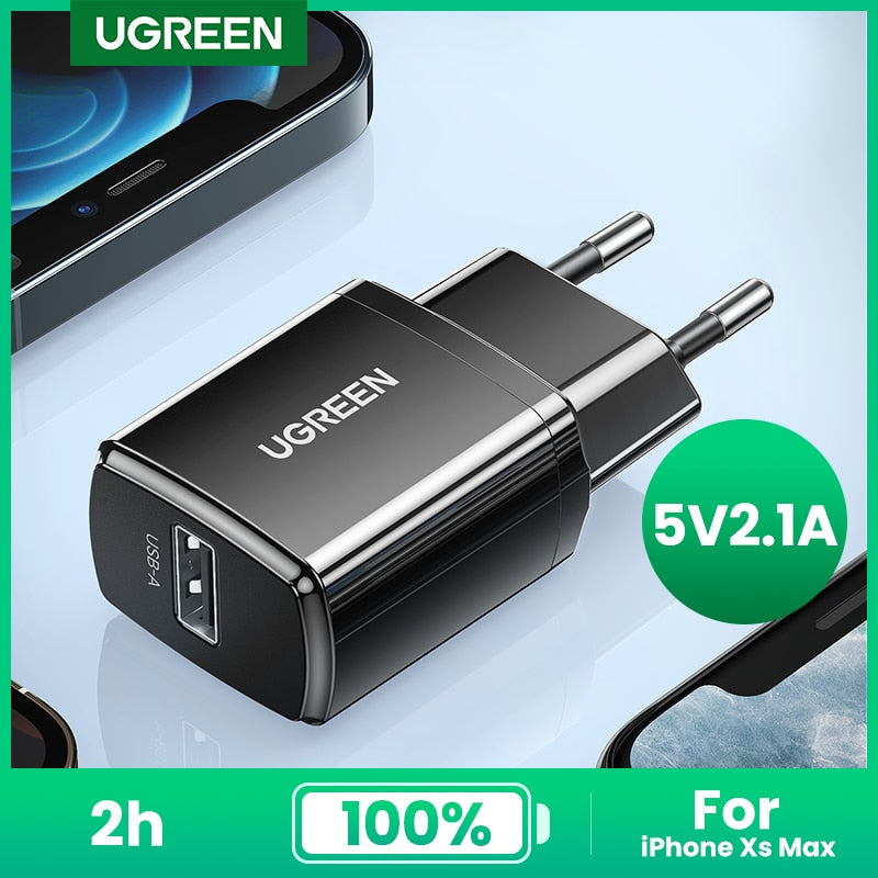UGREEN USB Charger 5V2.1A Mini Wall Charger EU Adapter Phone Charger f