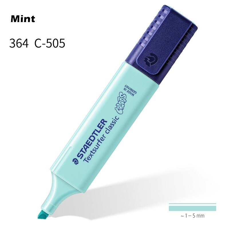 1pcs STAEDTLER Pastel Color Highlighter Pen 1-5mm Line Vintage Marker Liner Highlighting Paper Fax Drawing Office School A6112