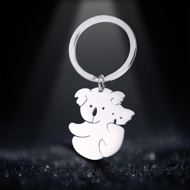 Teamer Cute Koala Pendant Keychain Stainless Steel Animal Keyring Bag Car Key Chain for Women Jewelry Accessories Gift wholesale