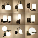 Decoration Loft Indoor Wall Lamp Glass Shade for Bedroom Stair Modern Minimalist Bedside Lights Black E27 Base