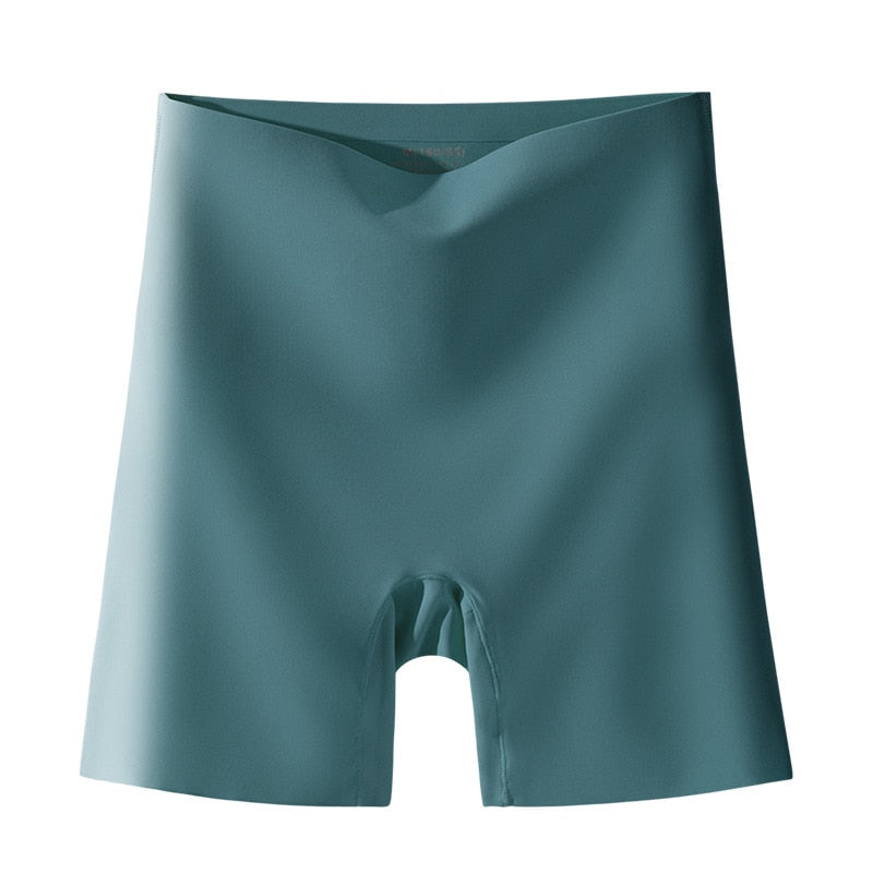 Flarixa Women Seamless Shorts Safety Pants High Waist Large Size Ice Silk Boxer Panties Anti Friction Skirt Shorts