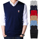 100% Cotton High Quality Mens Slim V-Neck Knitted Vest Casual Sleeveless Mens Sweaters Brand Male Tops M-3XL P8501