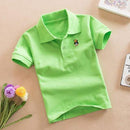 New Boys Short Sleeve Polo Shirt 2-11y Children Lapel Solid Color Clothes Kids Cotton School Uniform Polo Shirts Out