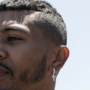 Silver Color Cross Stud Earrings with Bling Zircon Stone for Man Women Hip Hop Fashion Jewelry