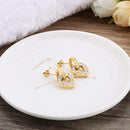 Love Heart Necklace and Earrings Set ,18K Gold Plated Women's Jewelry Sets