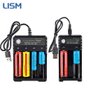 Battery Charger 1 2 4 Slots AC 110V 220V For 18650 10440 14500 16340 16650 14650 3.7V Rechargeable Lithium Battery Charger
