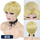 Short Pixie Cut Straight Hair Wig Peruvian Human Hair Wigs For Black Women 150% Glueless Machine Made Wig Free Shipping
