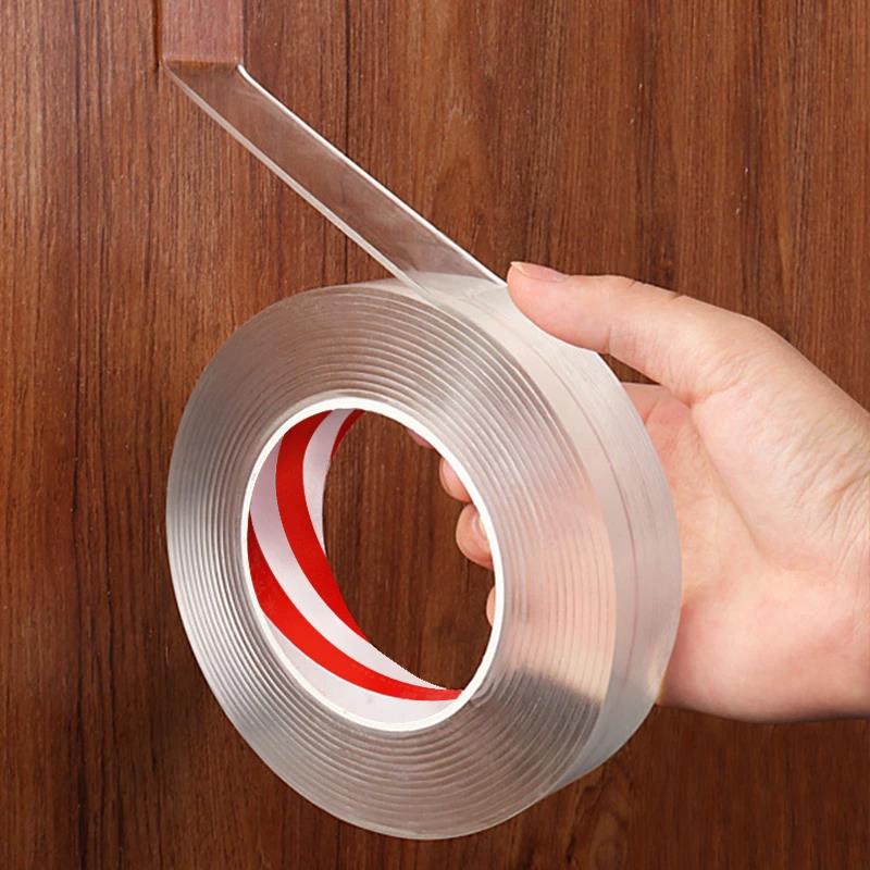 1/2/3/5M Nano Tape Tracsless Double Sided Tape Transparent No Trace Reusable Waterproof Adhesive Tape Cleanable Home gekkotape