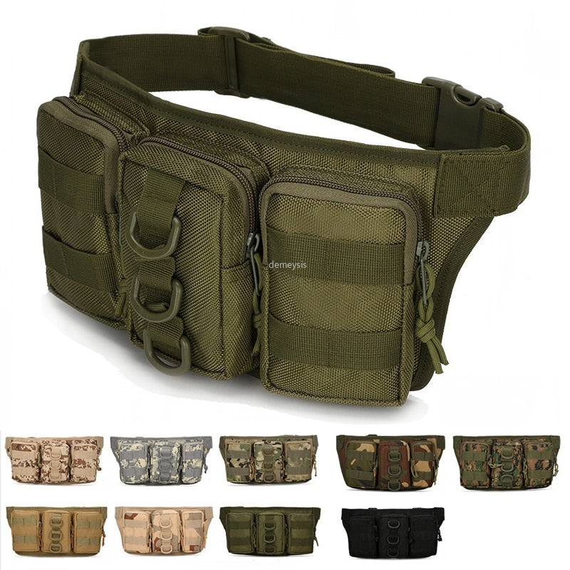 800D Waterproof Oxford Tactical Waist Bag Molle Military Airsoft Combat Bag Adjustable Outdoor Hiking Hunting Tools Waist Bags