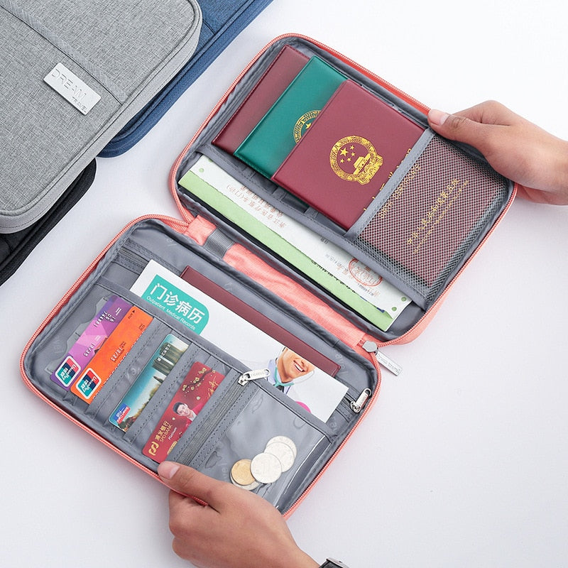 Travel Wallet Family Passport Holder Creative Waterproof Document Case Organizer Travel Accessories Document Bag Cardholder