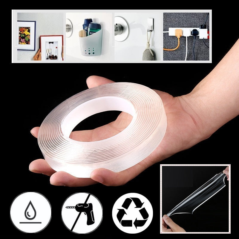 2/3/5CM Nano Transparent Double-sided Tape Strong Adhesive Wall Mount Sticky For Kitchen Bathroom Office Room Car Accessories