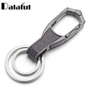 Dalaful High-Grade Keychain Keyrings Business Alloy Metal Key Chain Ring Holder Simple Chic Gift For Men Women For Car K374
