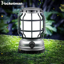 Solar Lantern Waterproof Camping Lantern Rechargeable Camping Light with Emergency Power Bank Flickering Flame Hanging LED Light