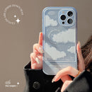 Clear sky Bracket Phone Case For iPhone 13 12 11 Pro Xs Max X Xr 7 8 Plus Se2 Se3 Soft Silicone Stand Holder Cover Funda