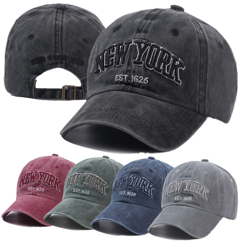 New York Washed Cotton Cap For Men Women Gorras Snapback Caps Baseball Caps Sun protection Casquette Dad Hat Outdoors Cap