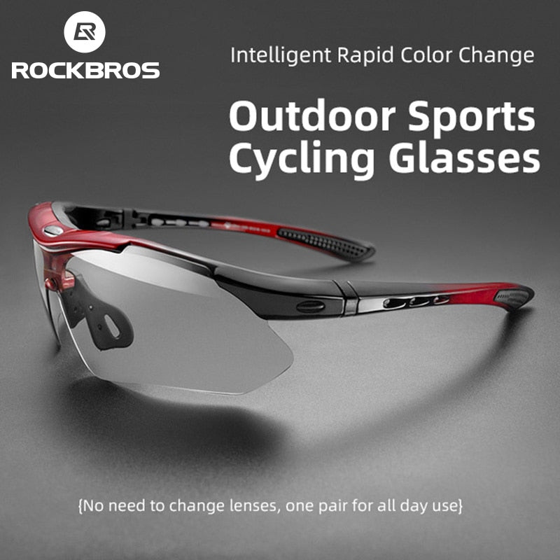 ROCKBROS Photochromic Cycling Glasses Bicycle Outdoor Sports Sunglasses  Discoloration Glasses MTB Road Bike Goggles Bike Eyewear