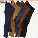 5 Color Men's Casual Pants Classic Style Sanding Slim Fit Solid Color Khaki Stretch Trousers Male Brand Clothes