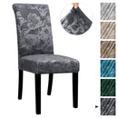 Velvet Elastic Chair Covers Removable Anti-dirty Seat Jacquard  Stretch Chair Covers For Dining Room Kitchen Hotel 1/2/4/6 Pcs