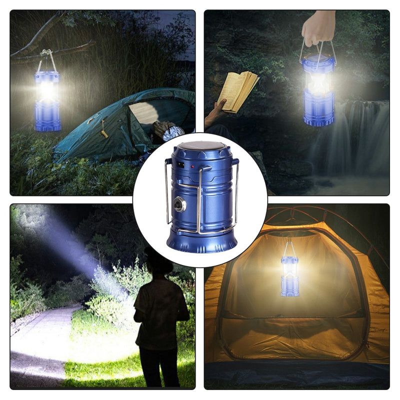 Solar Camping Light 3 In 1 Usb Rechargeable Outdoor Survival Tent Portable Hanging Night Emergency Bright Led Lantern Lamp