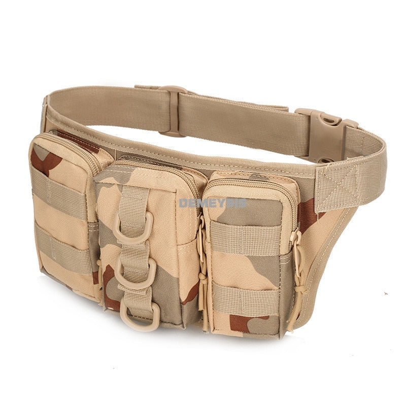 800D Waterproof Oxford Tactical Waist Bag Molle Military Airsoft Combat Bag Adjustable Outdoor Hiking Hunting Tools Waist Bags