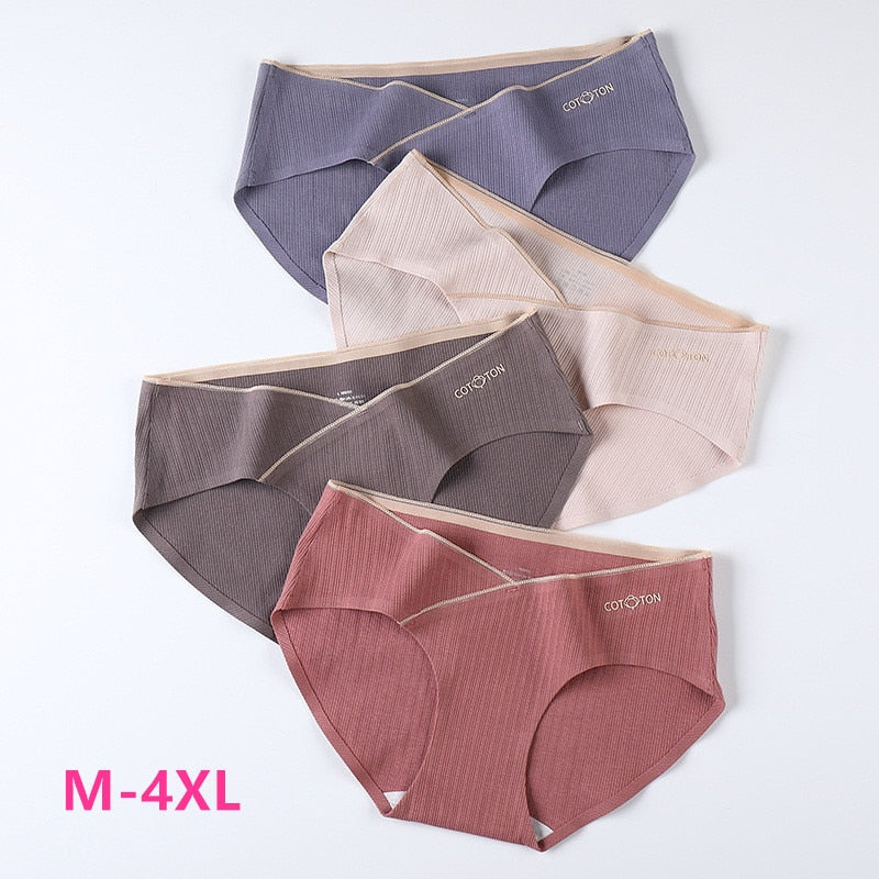 Underwear women Mulberry silk antibacterial non-marking cotton large size panties women low waist breathable ladies briefs M-4XL