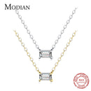 Modian Genuine 925 Sterling Silver Fashion Charm AAA Zirconia Pendant Necklace For Women Silver Female Necklaces Fine Jewelry