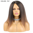 14 Inch Synthetic Yaki Hair Wig Natural Soft Afro Kinky Straight Hair Wigs For African Women Wigs Daily Use