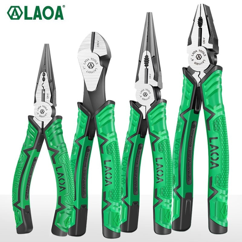 LAOA VDE Curved Needle Nose Pliers Isolated Wire Cutter Cr-V