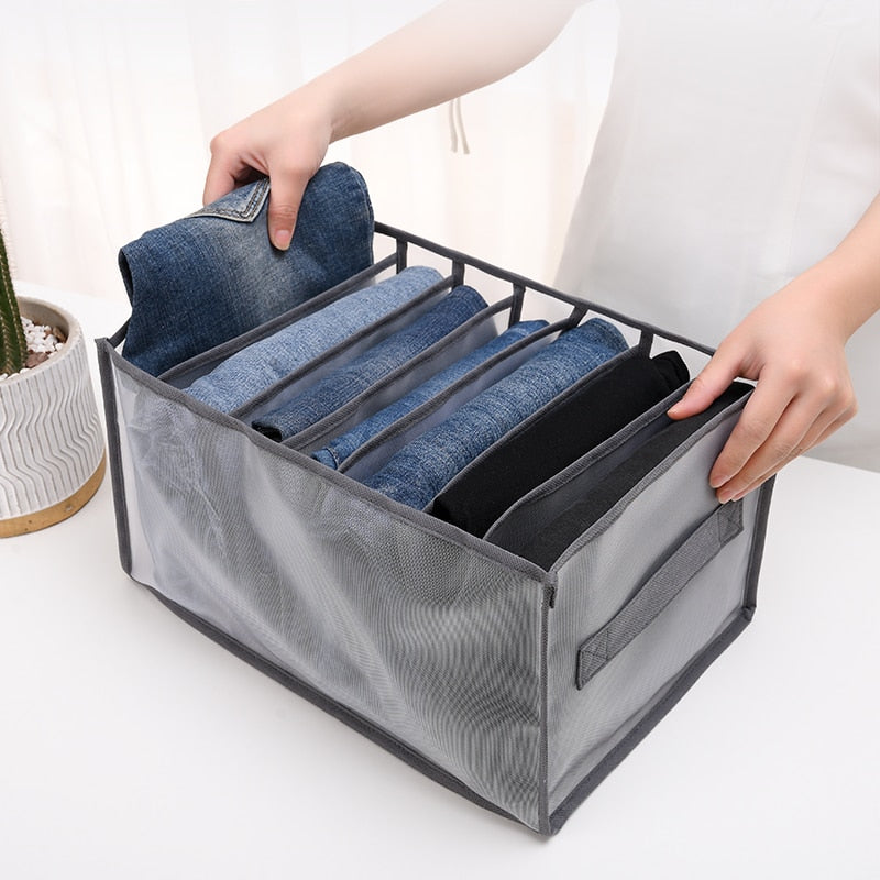 7 Grid Jeans storage boxes Closet Organizer Wardrobe Dividers Drawer Organizers  Foldable Underwear Storage Box