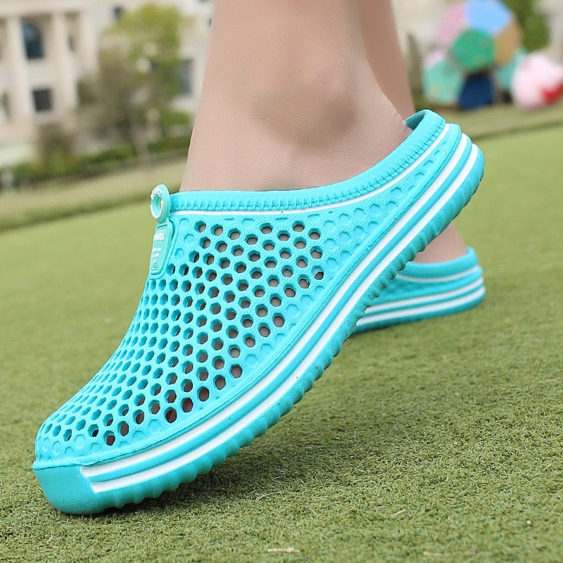 Sandals Beach Wading Shoes Lovers Breathable Men Net Surfaced Beach Shoes Lazy Bird Nest White Slippers